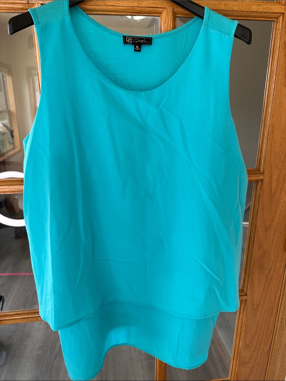 DG2 by Diane Gilman Turquoise Layered Sleeveless Camisole